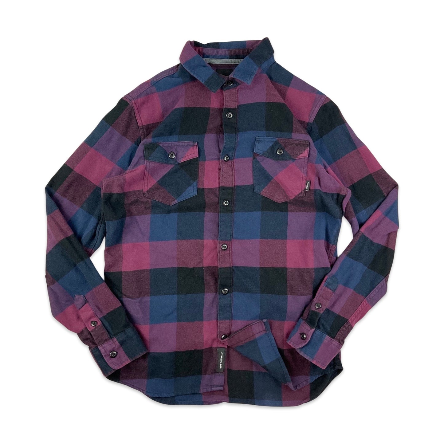 Vans Purple & Black Plaid Flannel Shirt S M