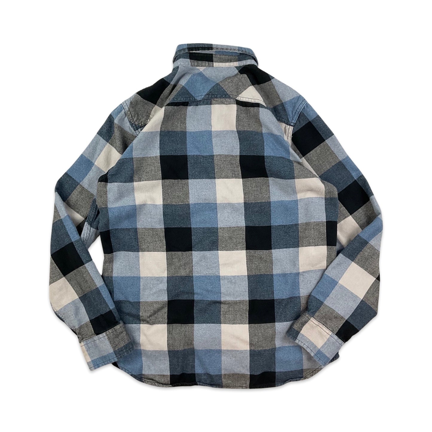 Vans White Blue & Black Plaid Flannel Shirt S M