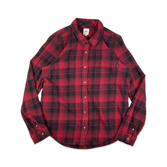 Vans Red & Black Plaid Flannel Shirt S M