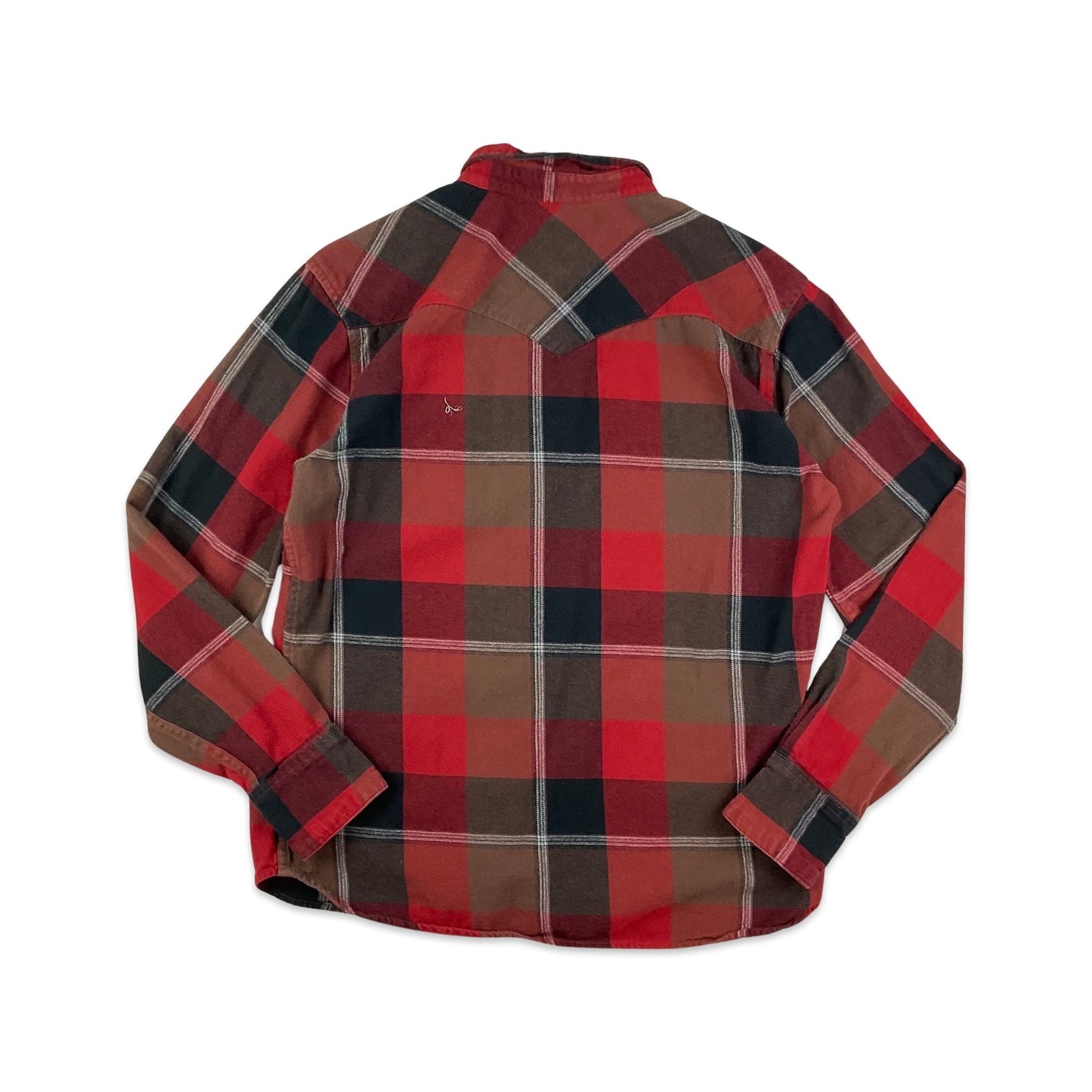 Levi's Red & Black Plaid Western Flannel Shirt S M