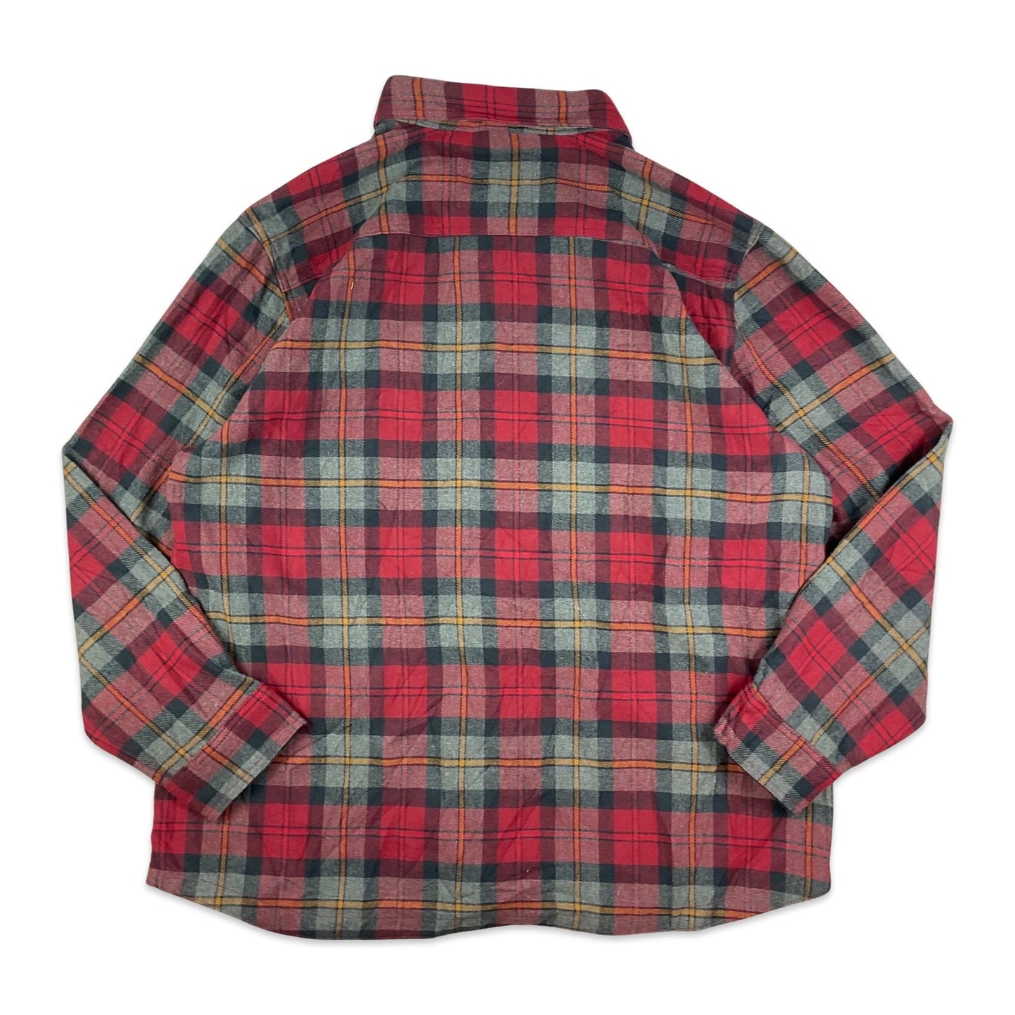 Deadstock Lee Thermal Lined Red & Grey Plaid Flannel Over Shirt XL XXL