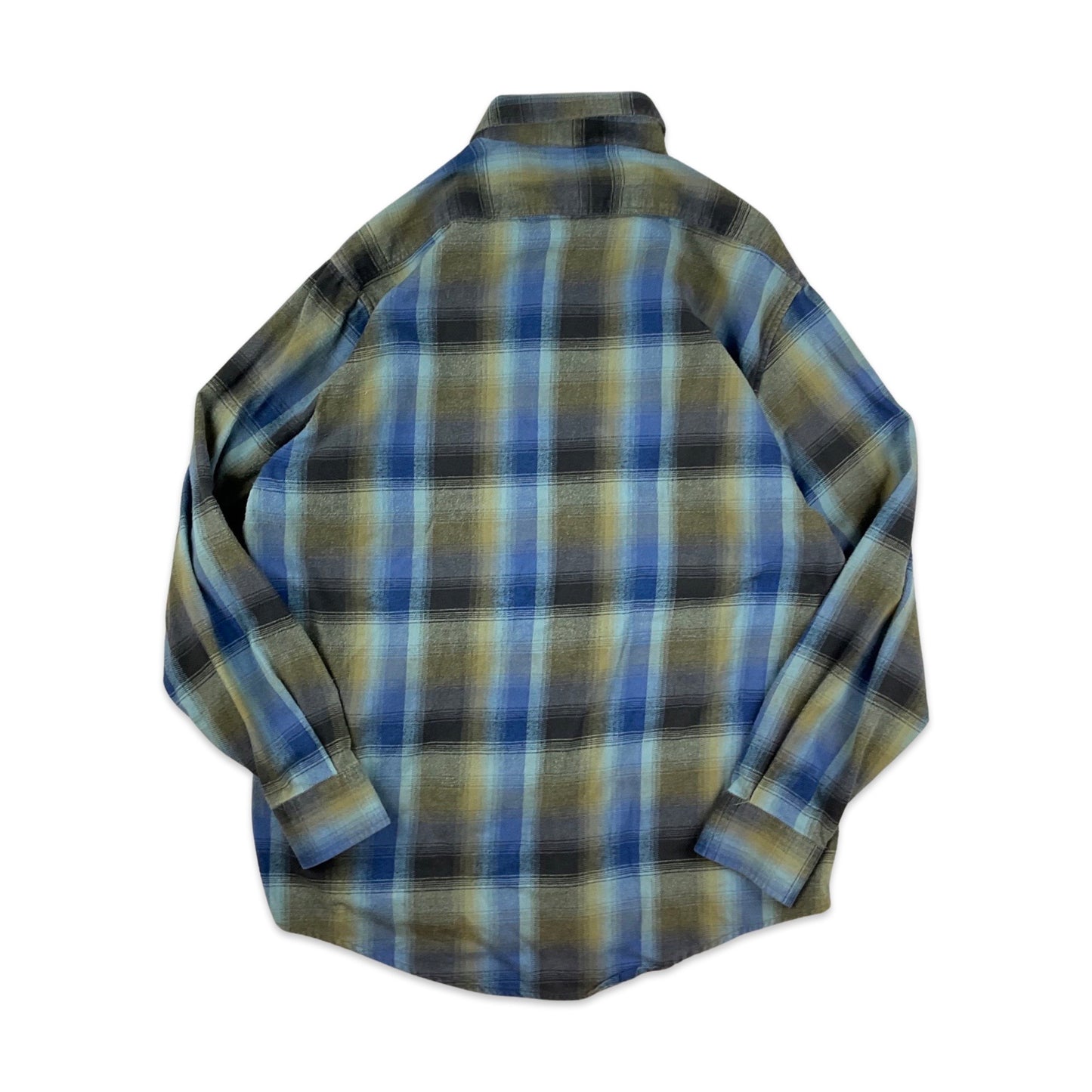 Vintage OshKosh Blue & Grey Plaid Flannel Shirt S M