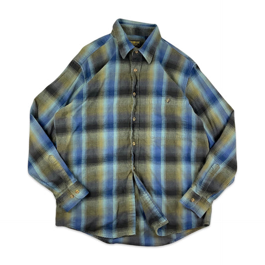 Vintage OshKosh Blue & Grey Plaid Flannel Shirt S M