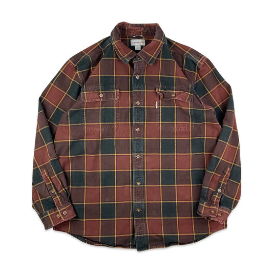 Carhartt Black & Brown Plaid Flannel Overshirt XL XXL