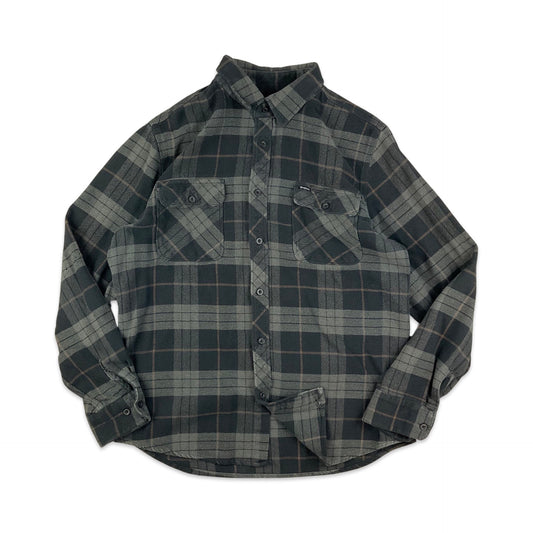 Brixton Black & Grey Plaid Flannel Shirt M L