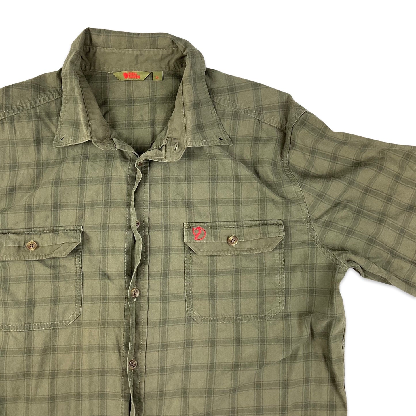 Fjallraven Green Checked Tech Shirt L XL