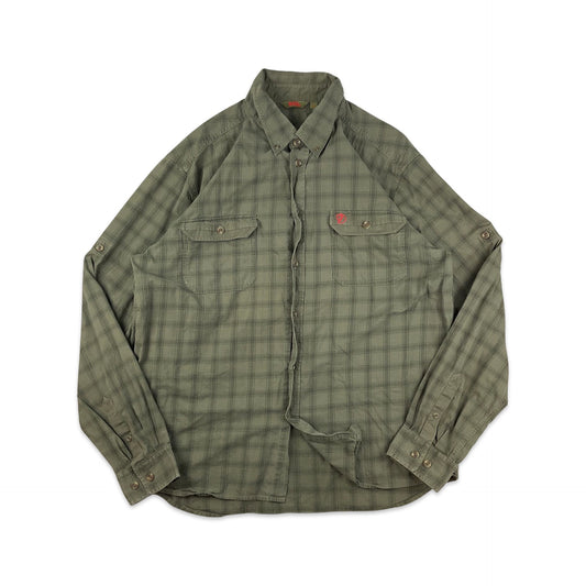 Fjallraven Green Checked Tech Shirt L XL