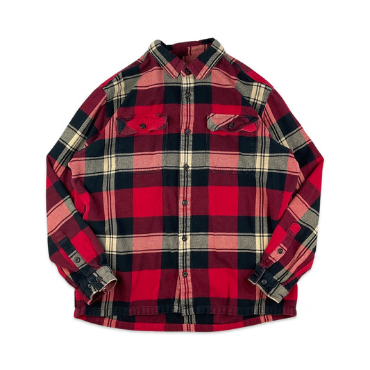 Patagonia Red & Black Plaid Flannel Shirt L XL