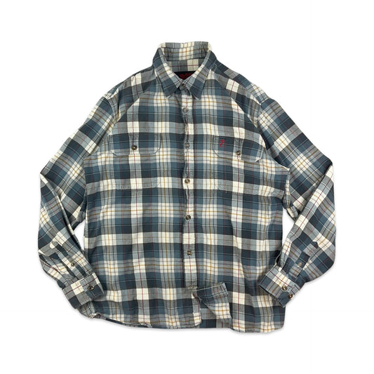 Fjallraven Blue & White Plaid Flannel Shirt M L