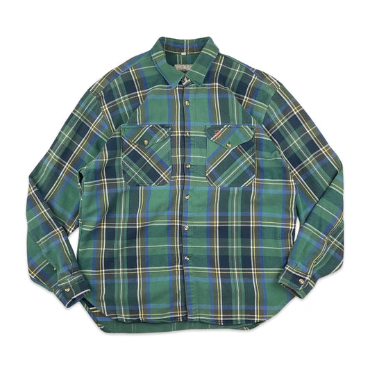 Vintage Fjallraven Blue & Green Plaid Flannel Shirt L XL