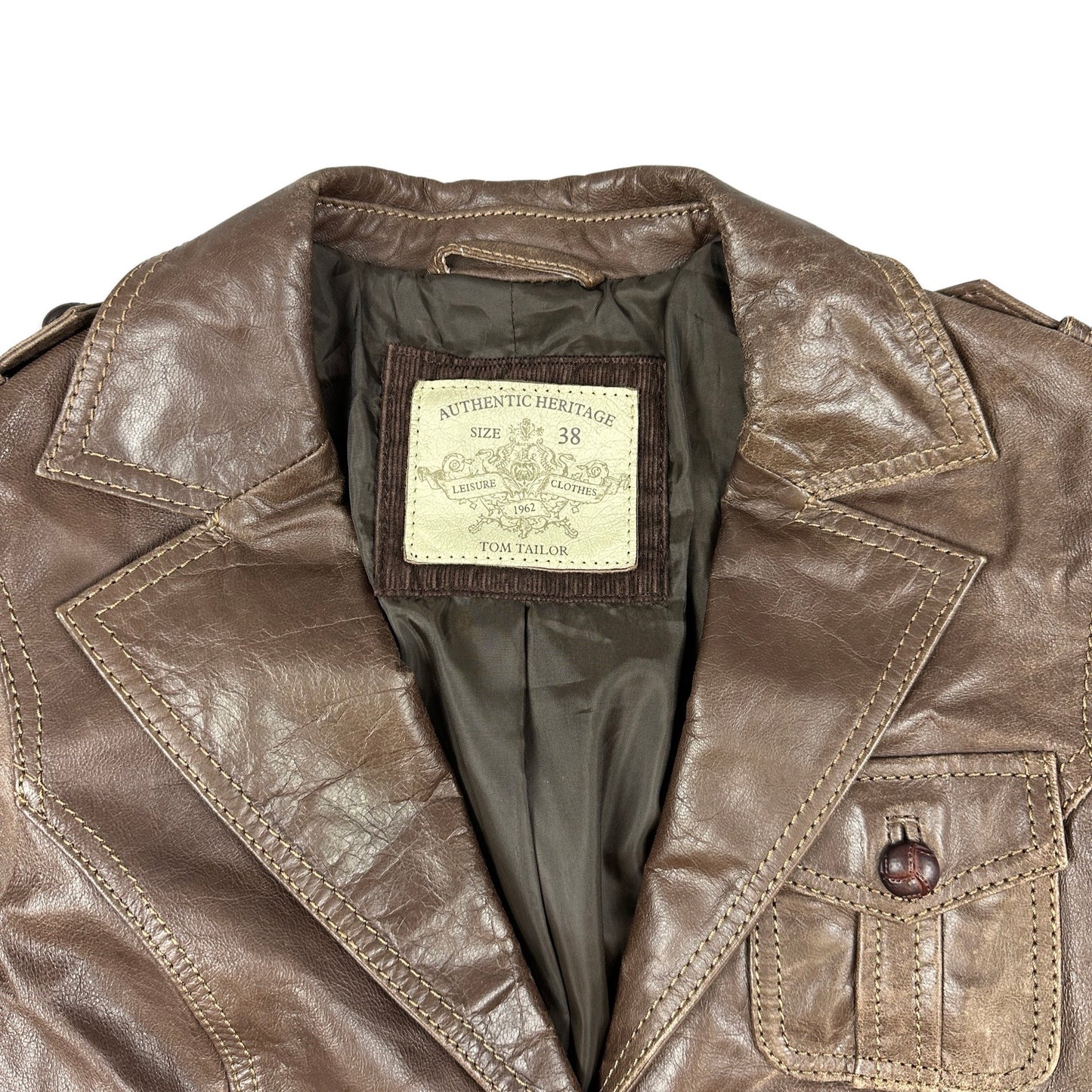 Y2k Brown Leather Coat 10