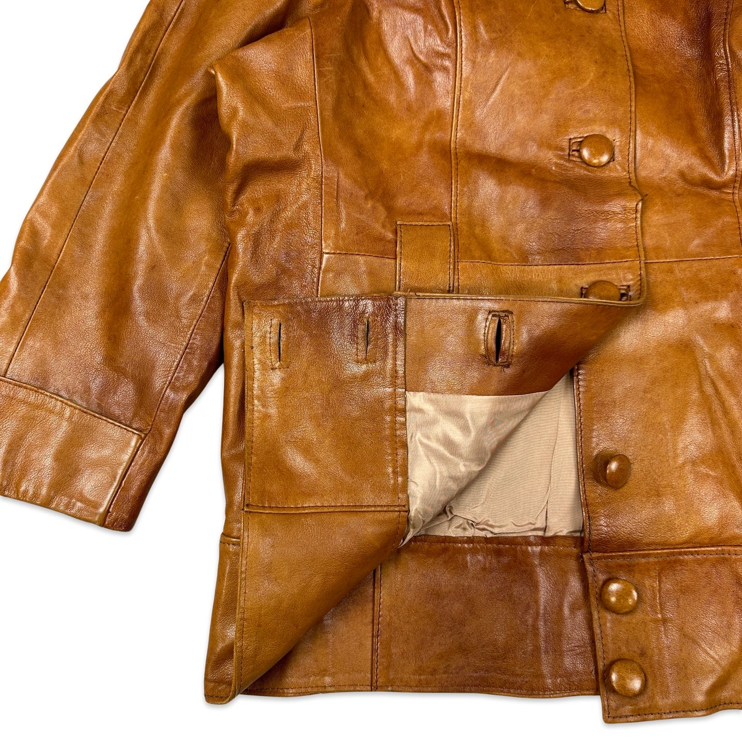 90s Vintage Tan Leather Jacket 16