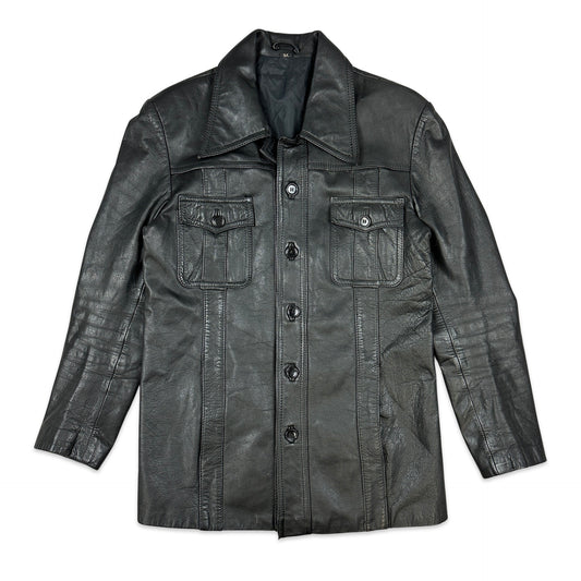 Vintage Black Leather Jacket S