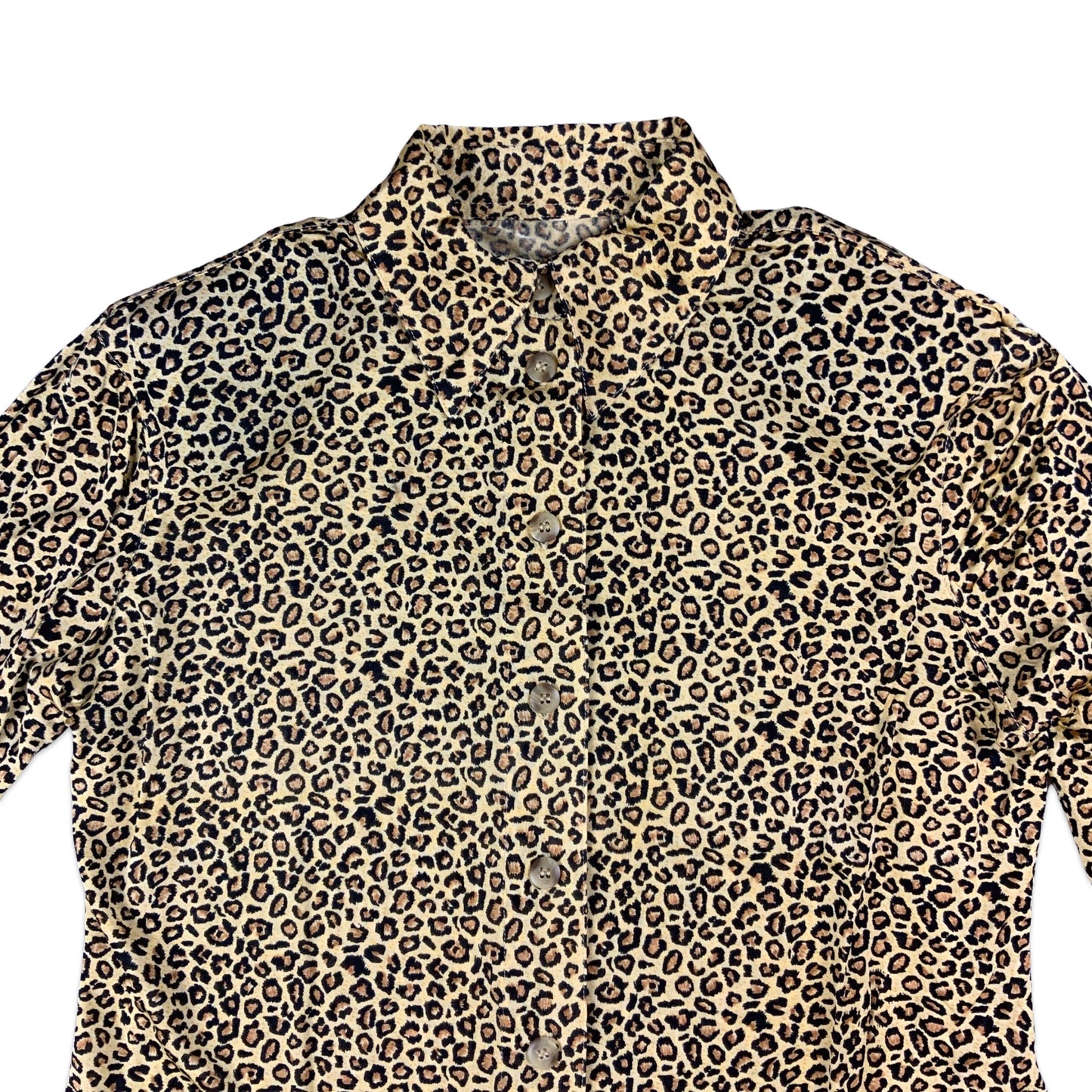 Vintage 80s Cheetah Print Blouse 8 10