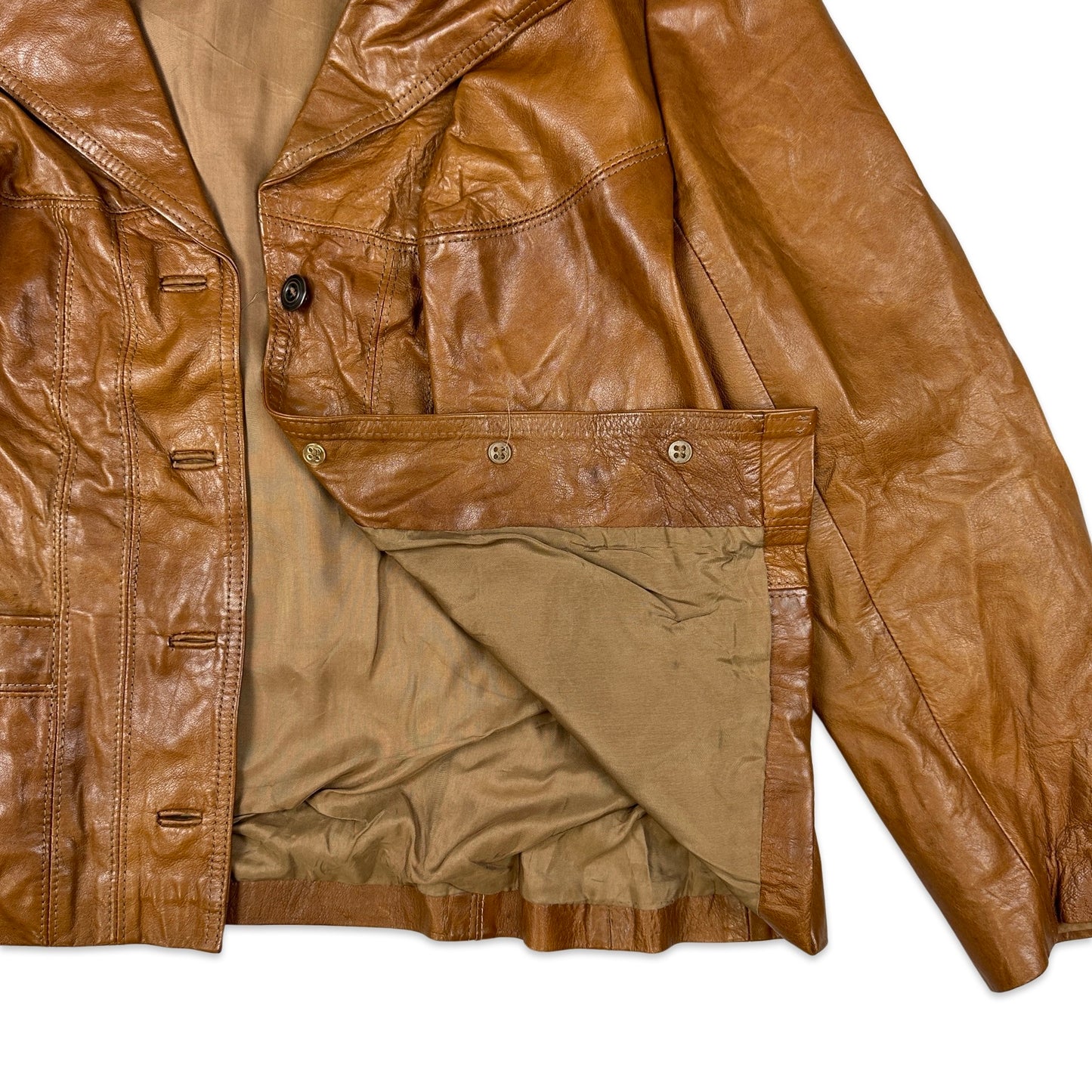 90s Vintage Tan Leather Jacket 20