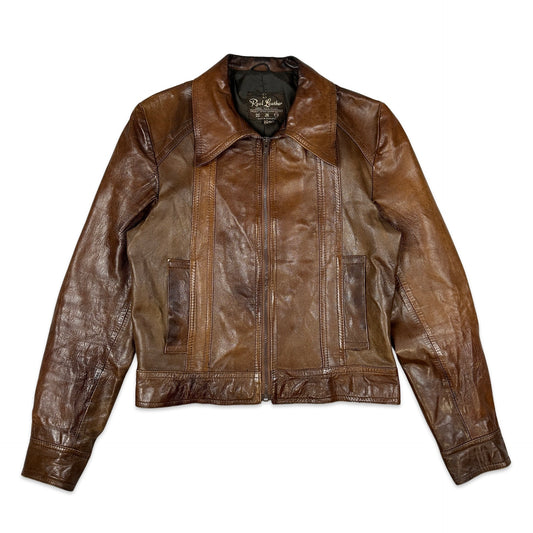 70s Vintage Brown Leather Jacket