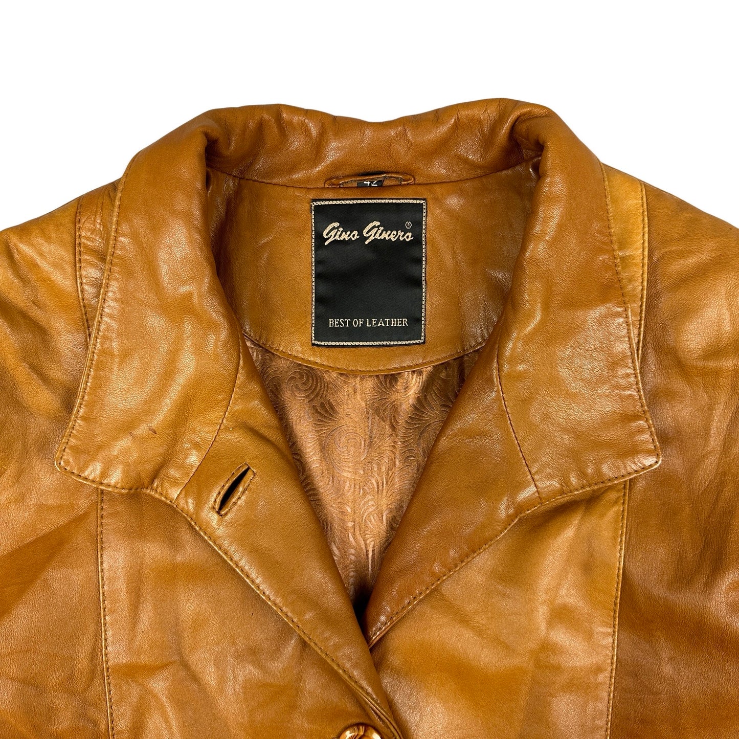 Vintage Tan Leather Jacket 12 14 16