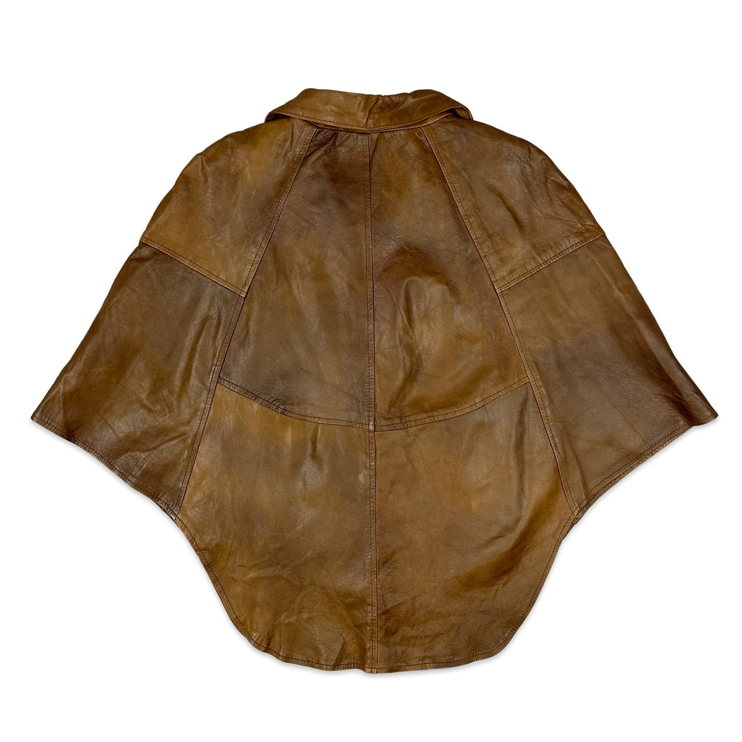 Vintage Brown Leather Cape 8 10