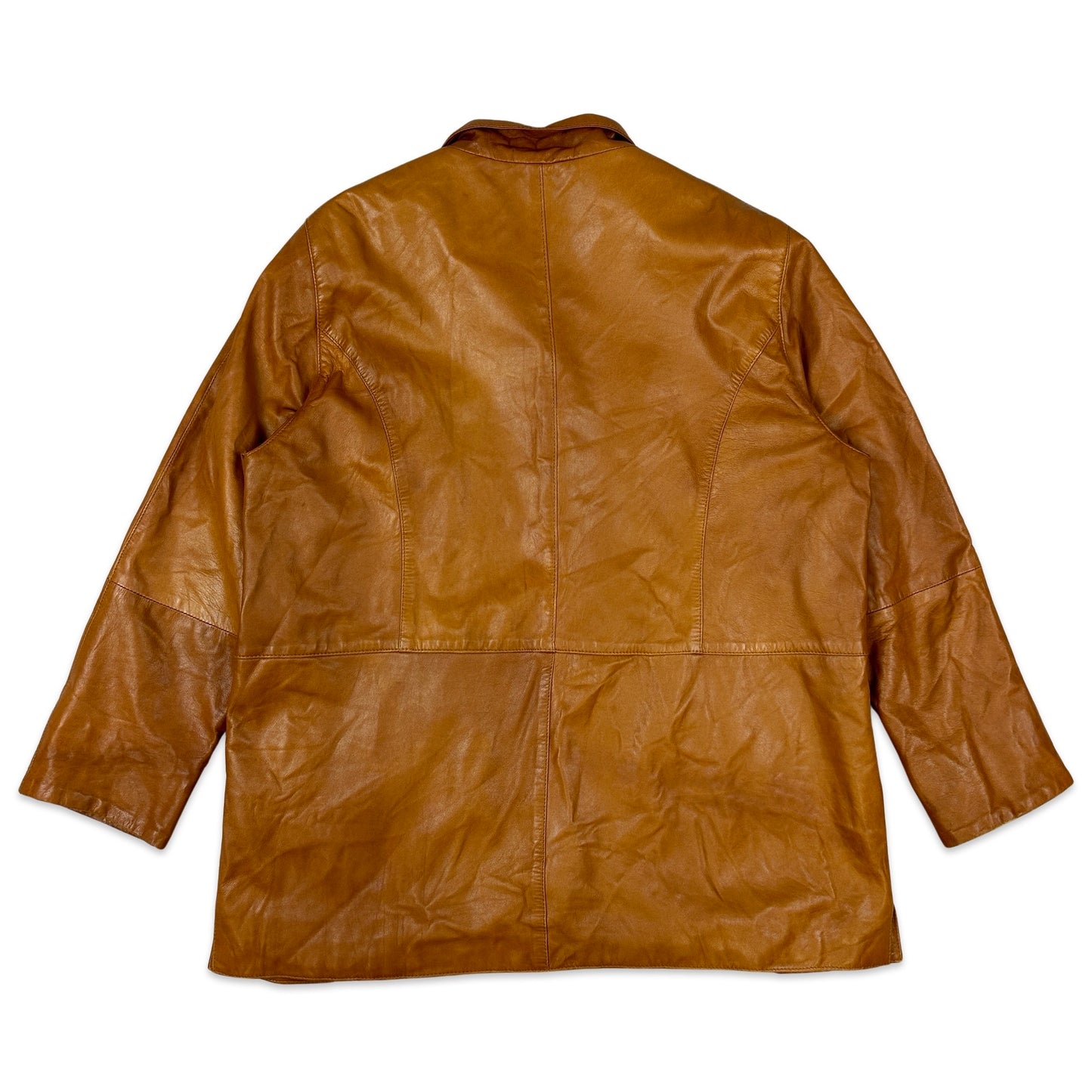 Vintage Tan Leather Jacket 12 14 16