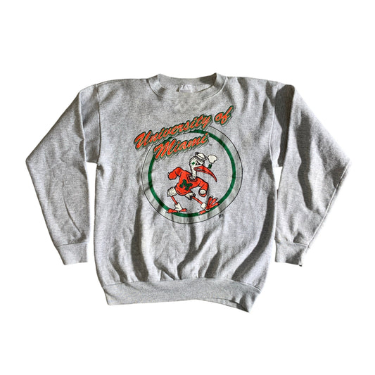 Vintage 90s University of Miami Graphic Bird Sweatshirt L 16