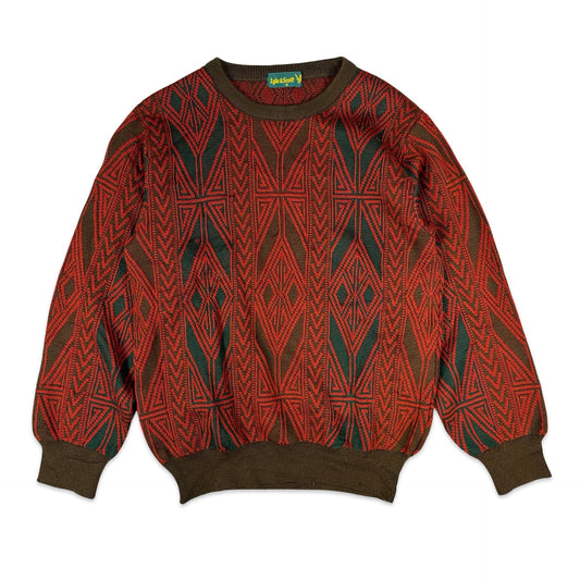 Vintage Lyle & Scott 90s Patterned Knit Jumper S