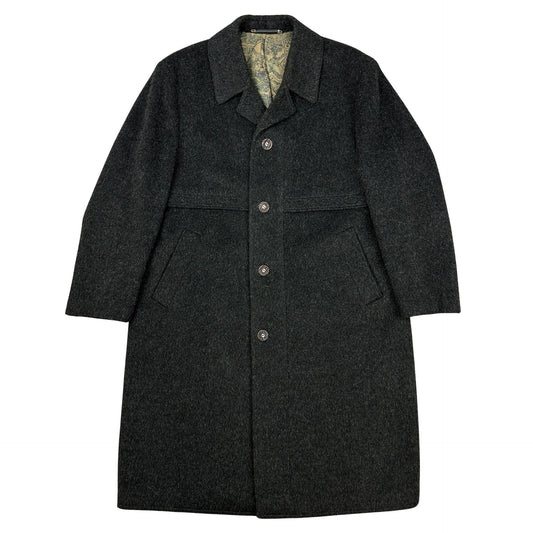 90s Vintage Dark Grey Wool Coat 18