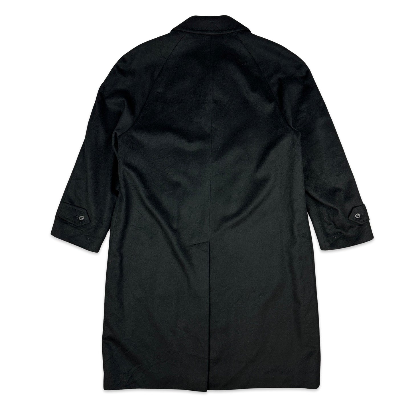 Preloved Black Wool Duster Coat XL