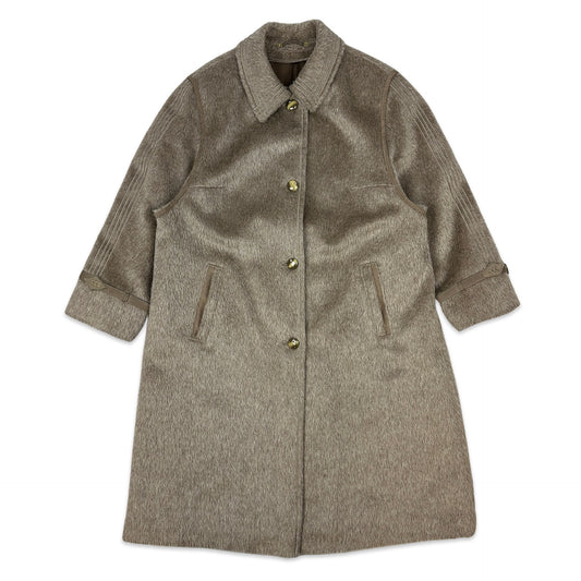 80s Vintage Brown Wool Coat 14 16 18
