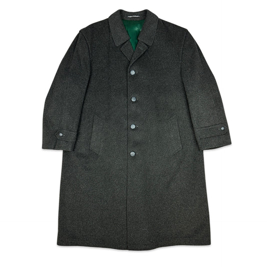 90s Vintage Grey Wool Duster Coat XXL