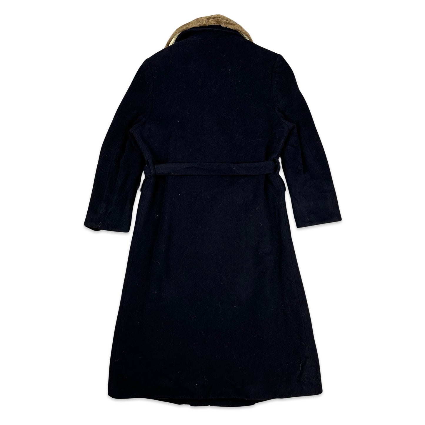 Vintage Navy Blue Wool Duster Coat 12