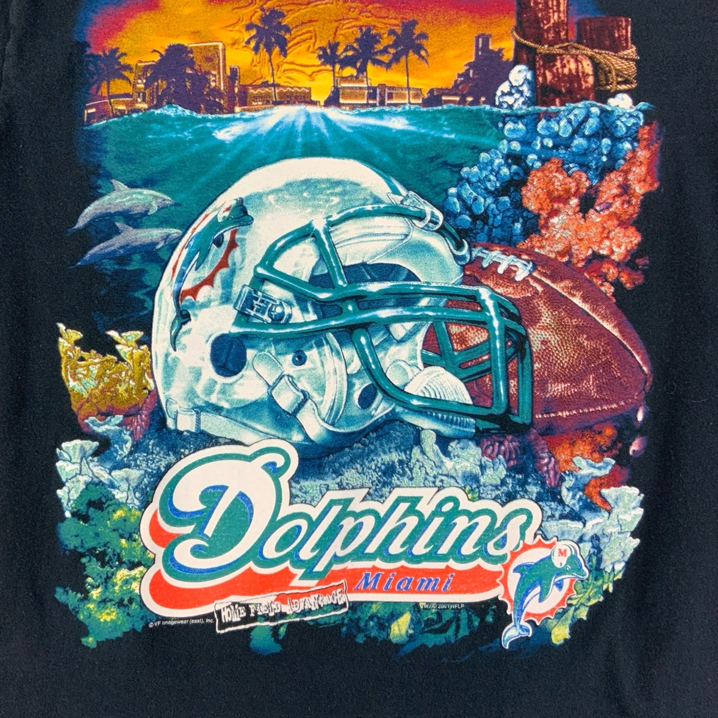 Vintage Y2K Black Miami Dolphins Graphic Tee X