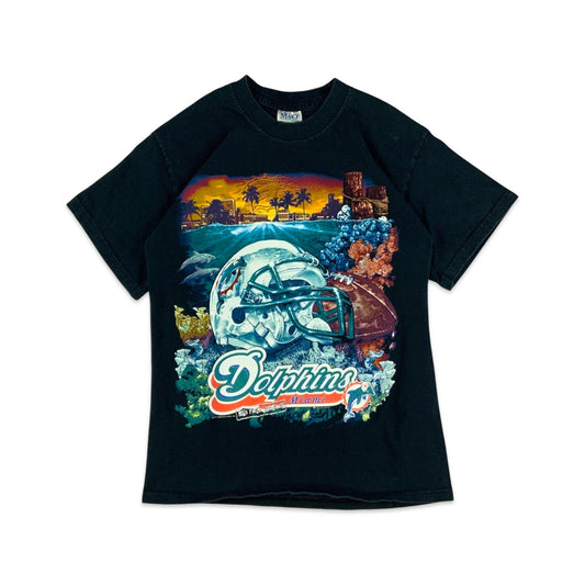 Vintage Y2K Black Miami Dolphins Graphic Tee X