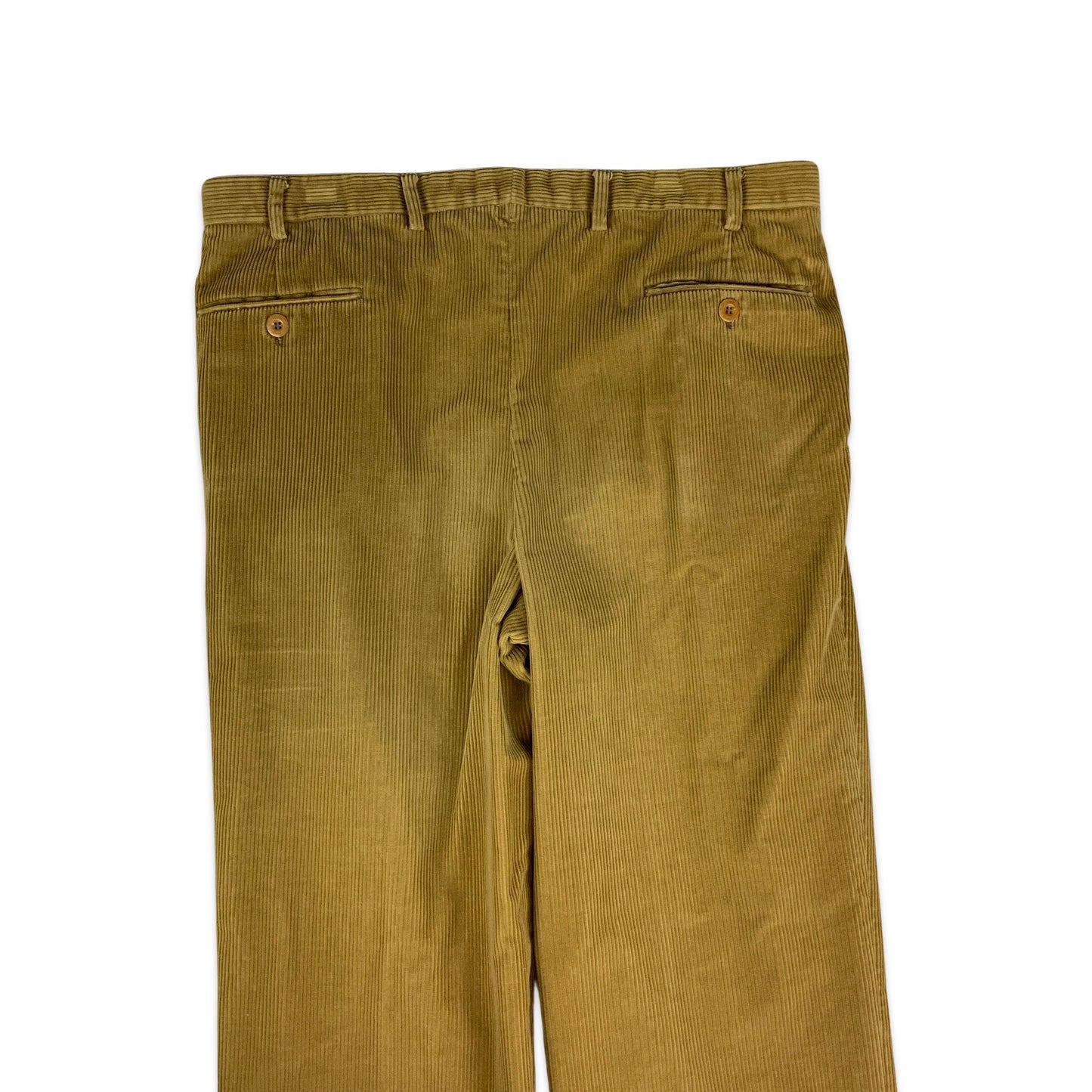 Vintage Beige Pleated Corduroy Trousers 37W 28L