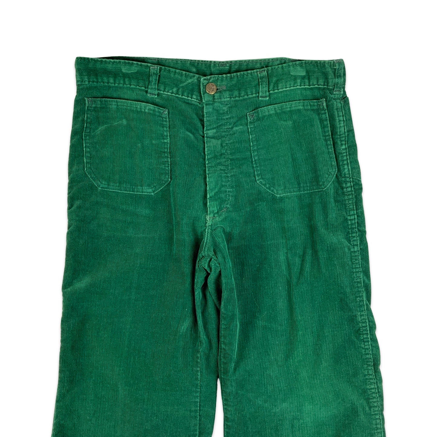 Vintage Green Flared Corduroy Trousers 33W 30L