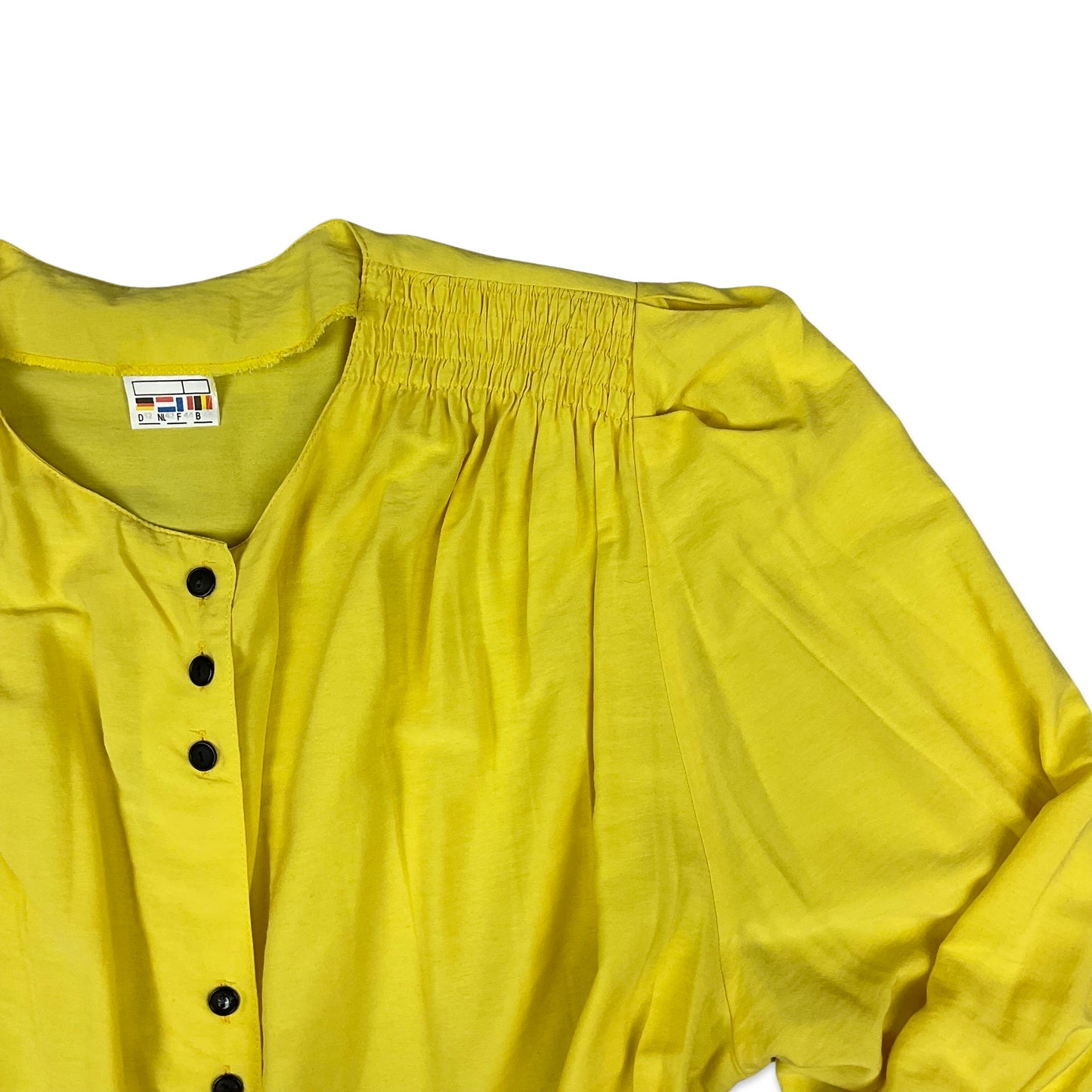 80s 90s Vintage Yellow Blouse 18