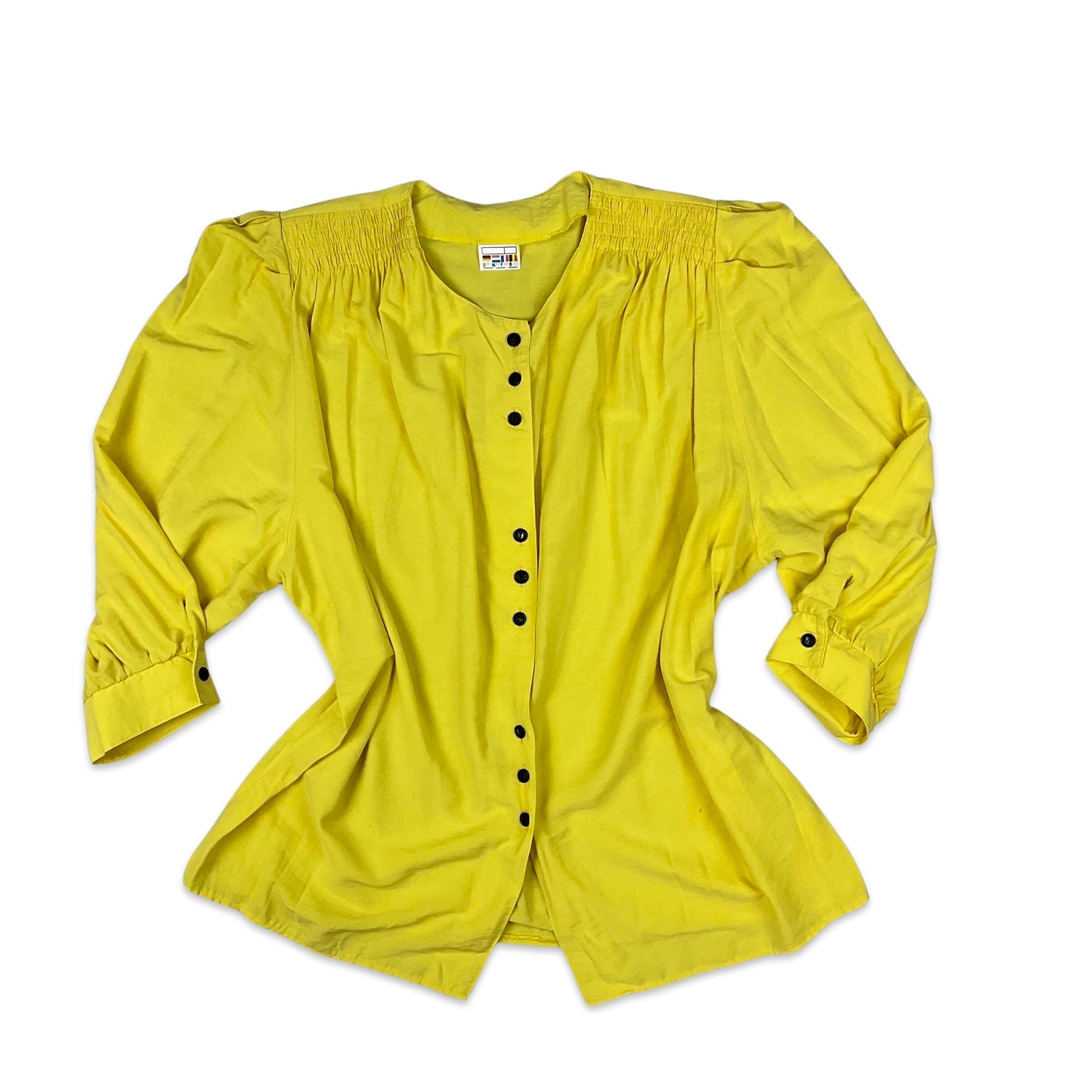 80s 90s Vintage Yellow Blouse 18