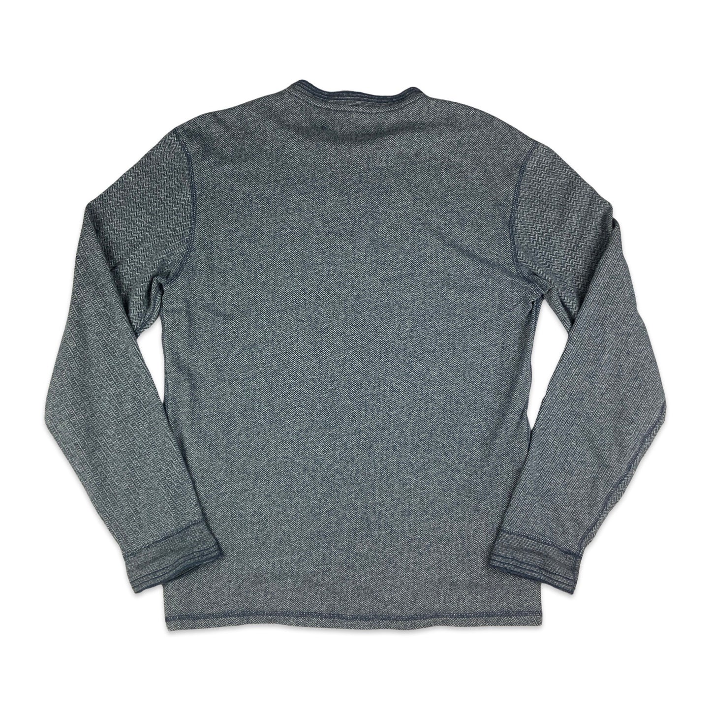 Levi's Herringbone Grey Long Sleeved Henley Top S M