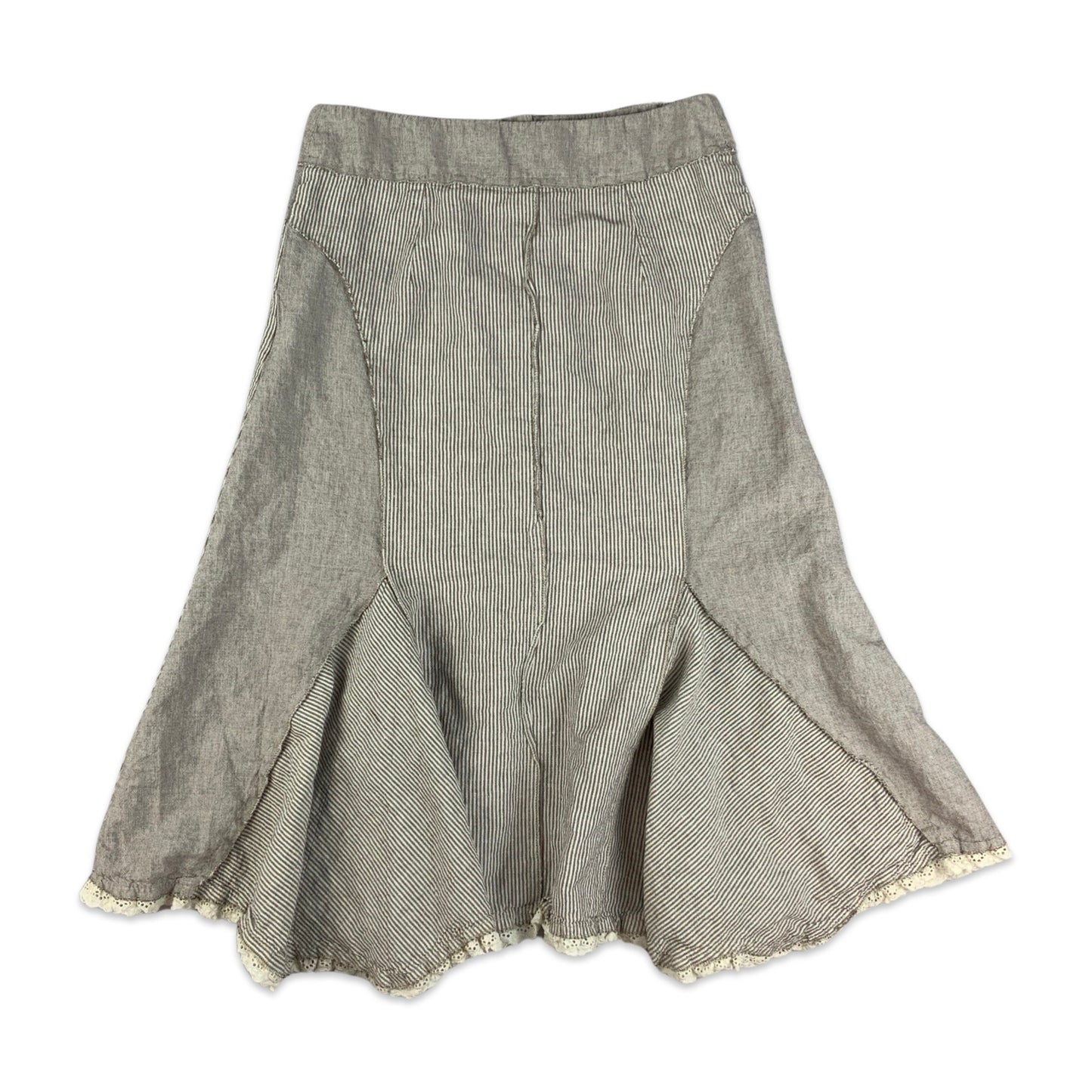 Y2K Linen Grey Button-up Skirt 12