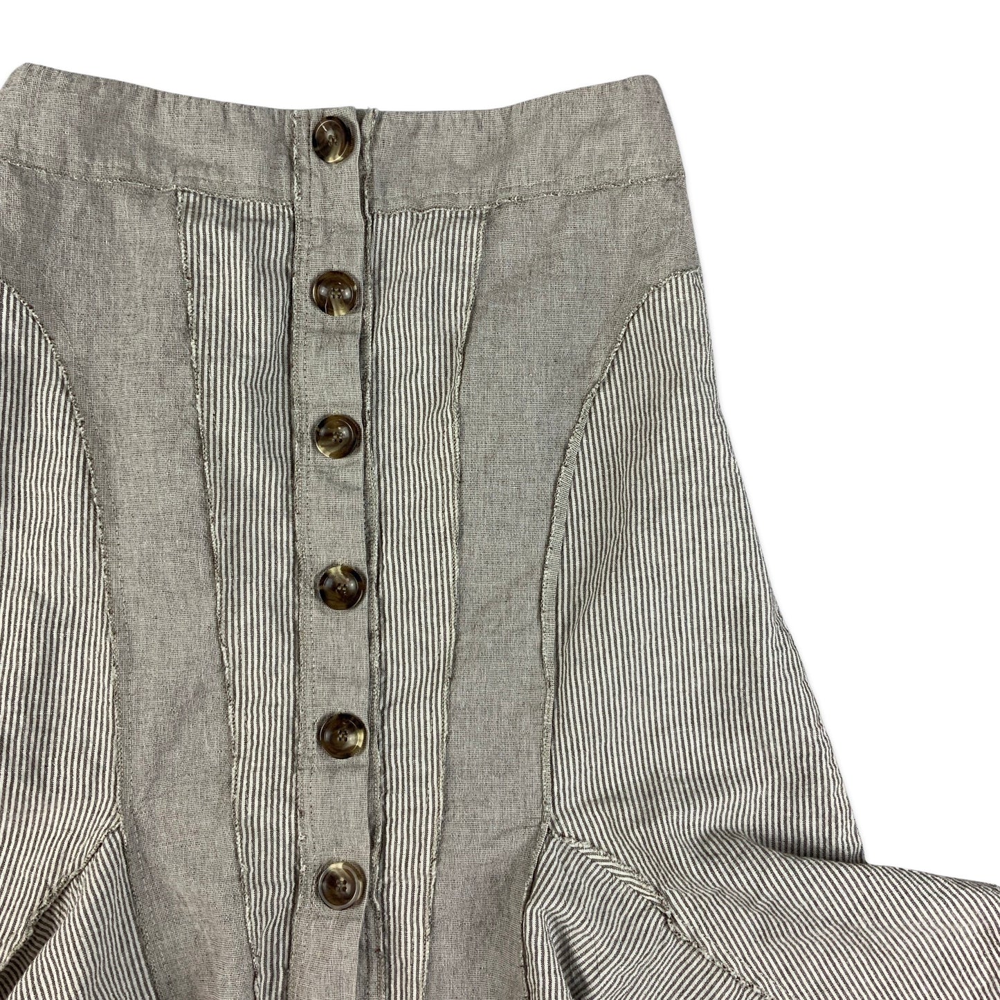 Y2K Linen Grey Button-up Skirt 12