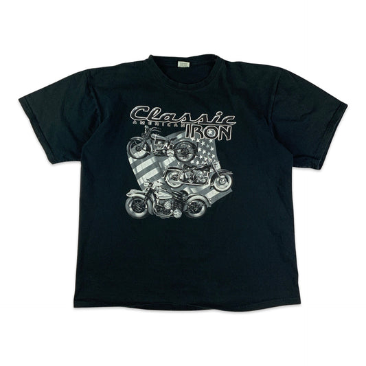 Black Biker Graphic Tee M L