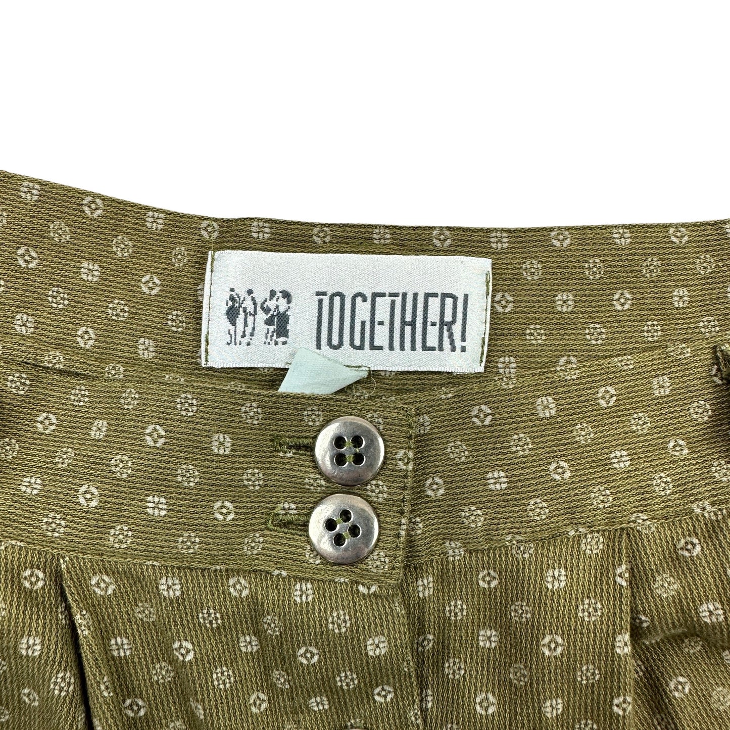 90s Vintage Khaki Patterned Skirt 8