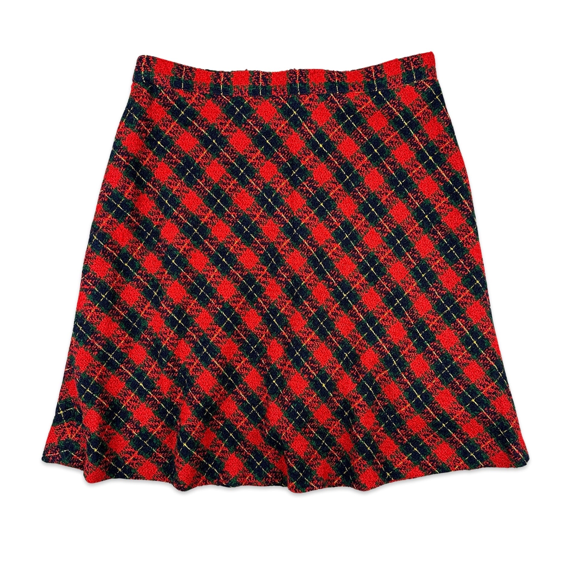 Tweed check shop mini skirt