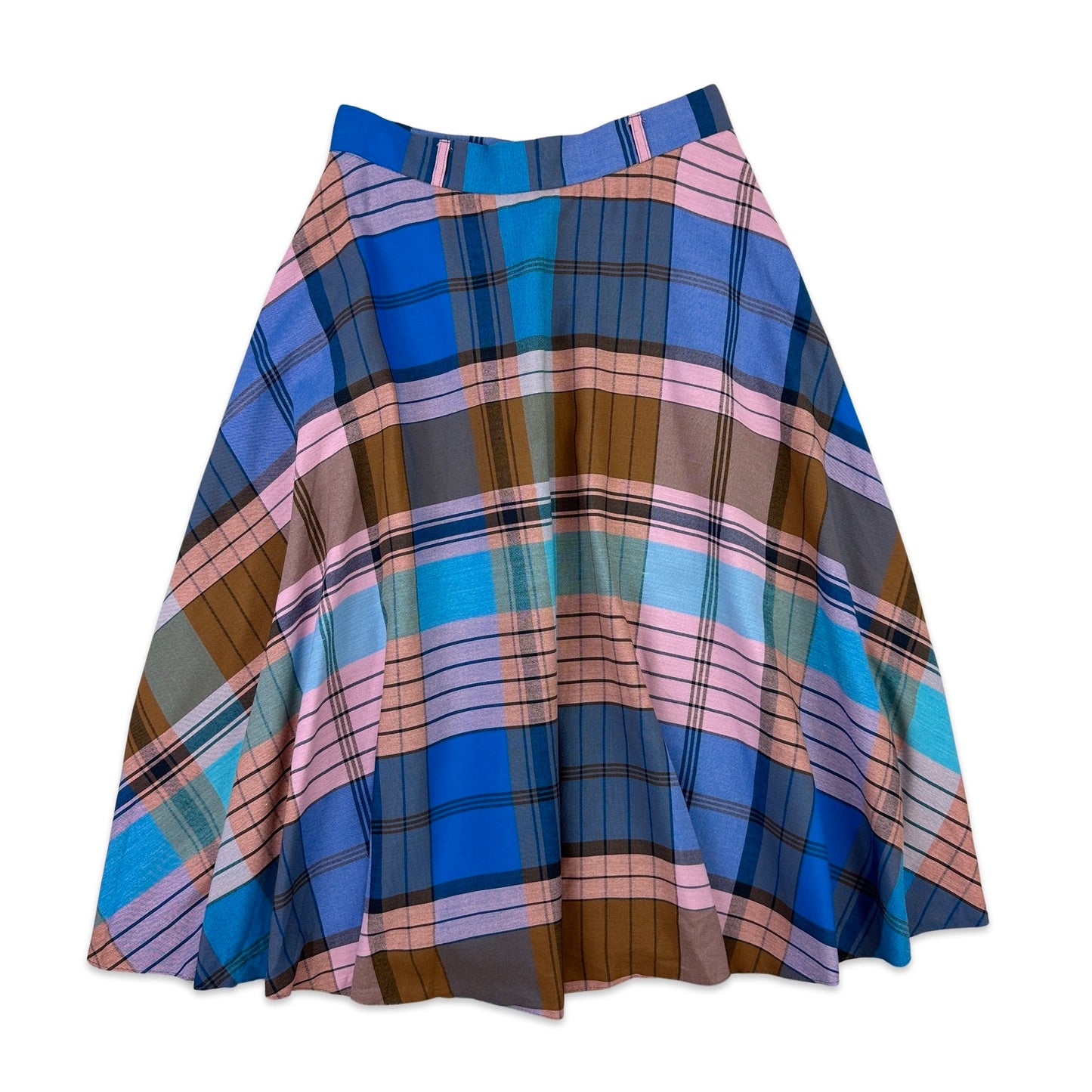 70s Vintage Cottage Check Midi Skirt 10