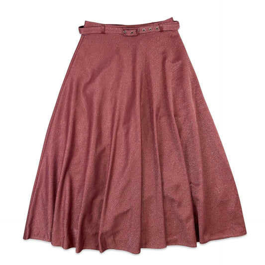 90s Vintage Pink Sparkle Maxi Skirt 8
