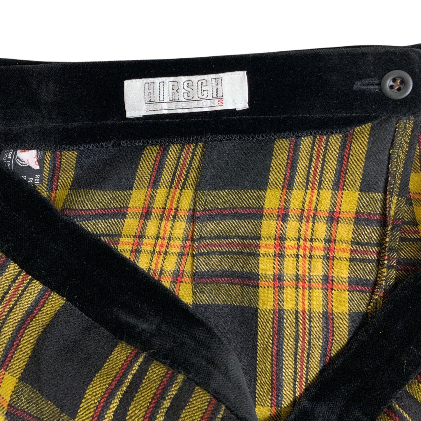 Vintage 'Hirsch Collections' Scottish Yellow Black Red Tartan Kilt XXL