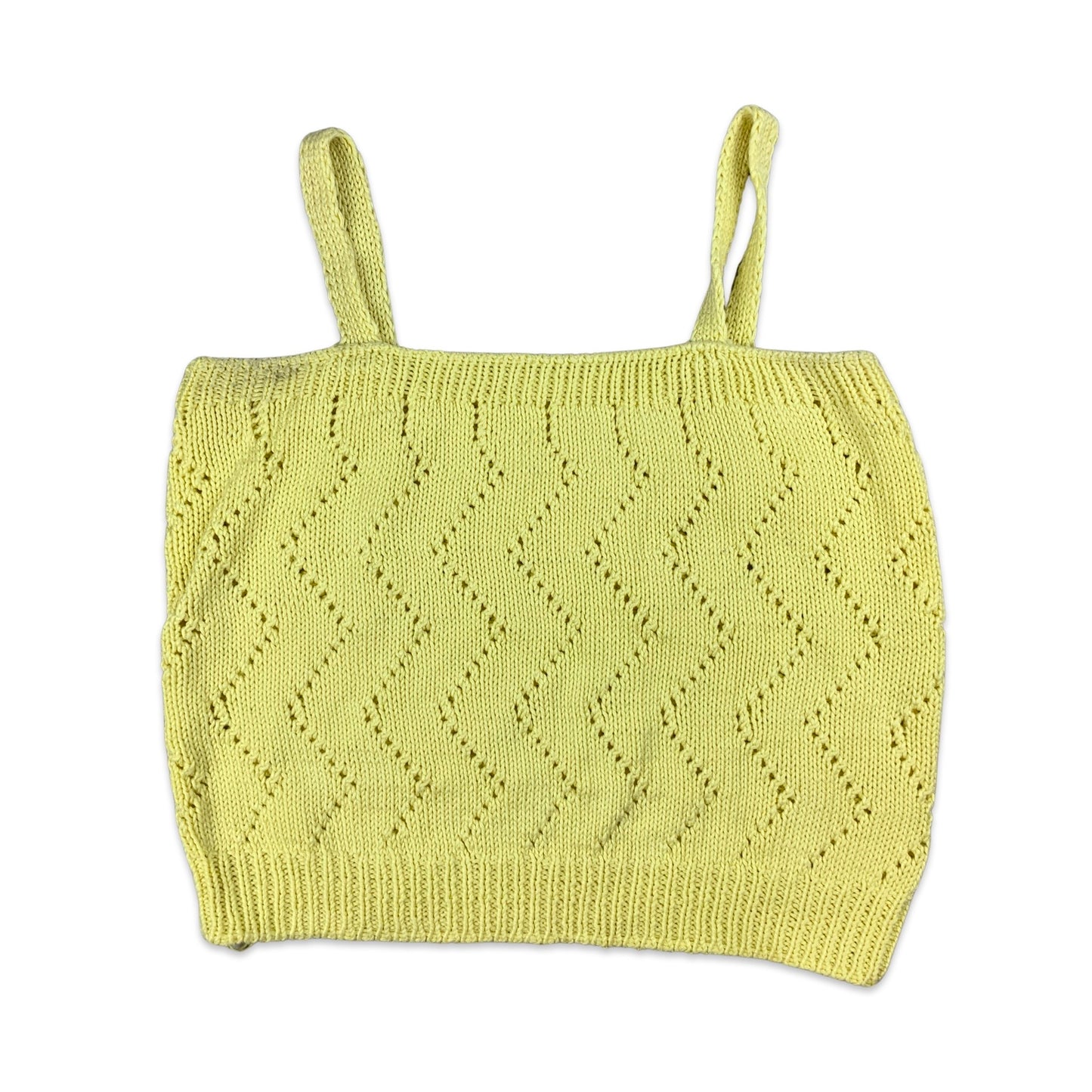 Vintage Yellow Strappy Zig Zag Knit Top 4 6