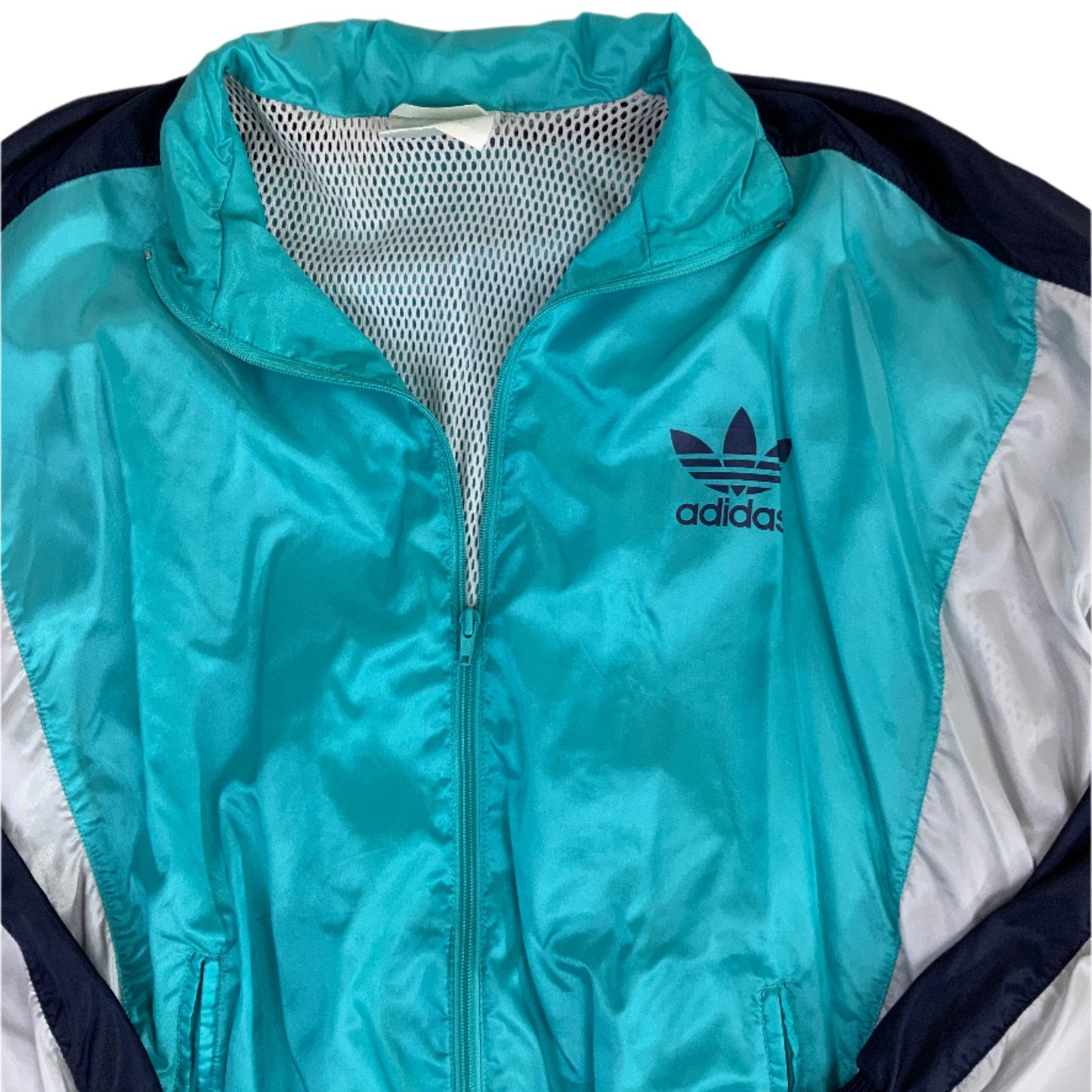 Vintage 90s Adidas Blue White Black Track Jacket S