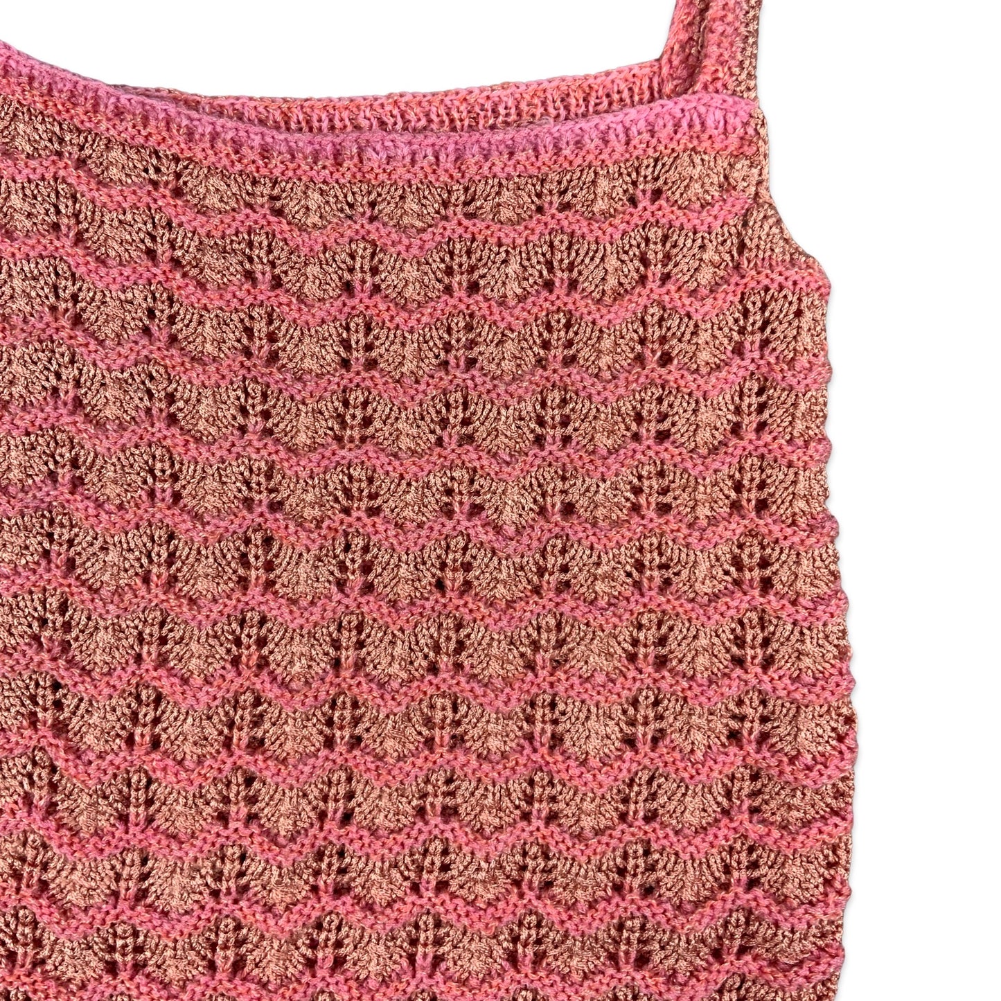 Vintage Pink Knitted Strappy Top 4 6 8