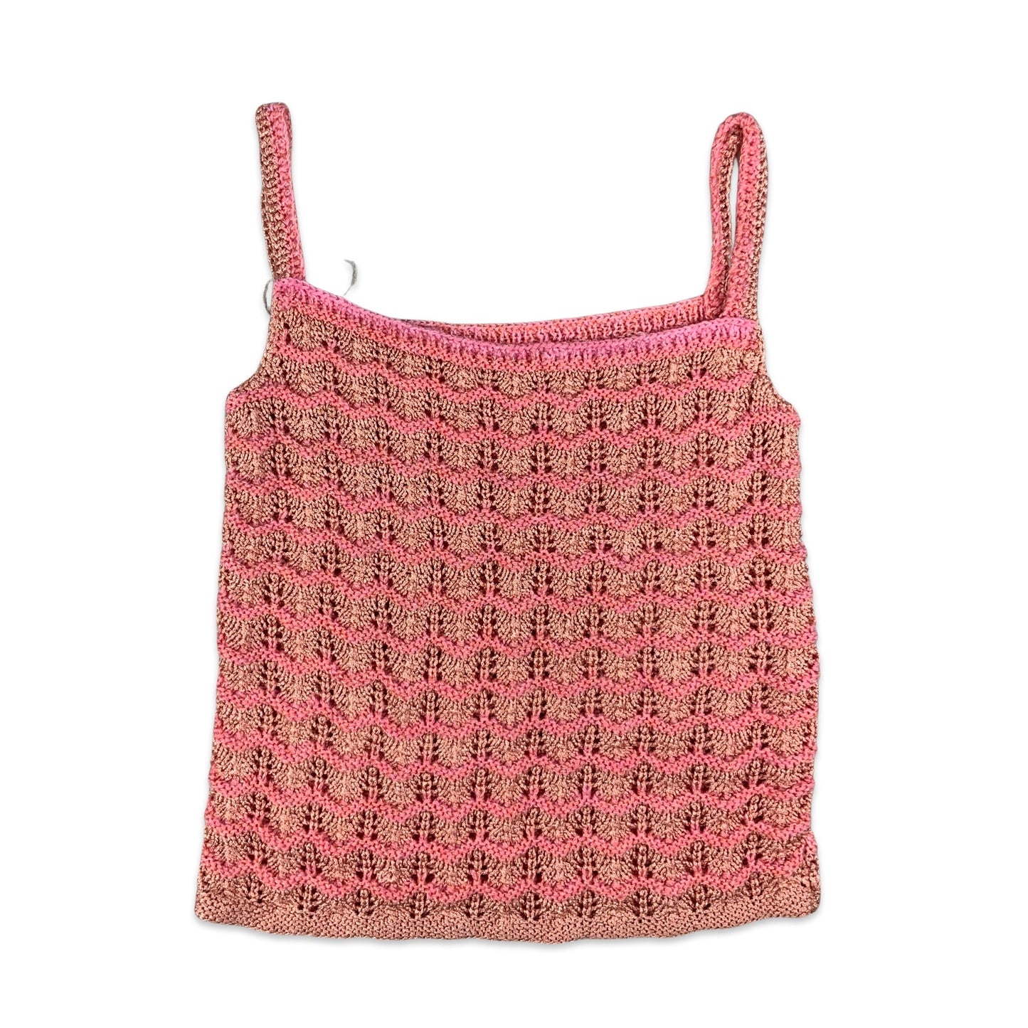 Vintage Pink Knitted Strappy Top 4 6 8