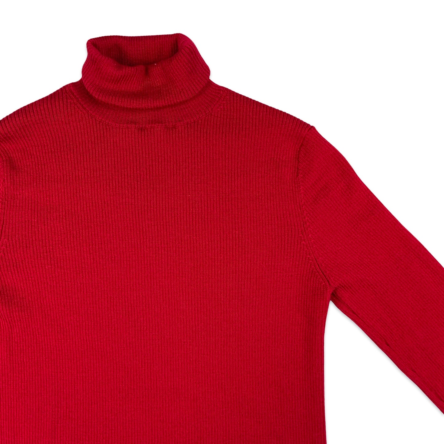 Vintage 90s Red Ribbed Knit Turtleneck 4 6 8